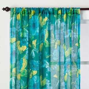Two panels- Target Opalhouse teal sheer curtains